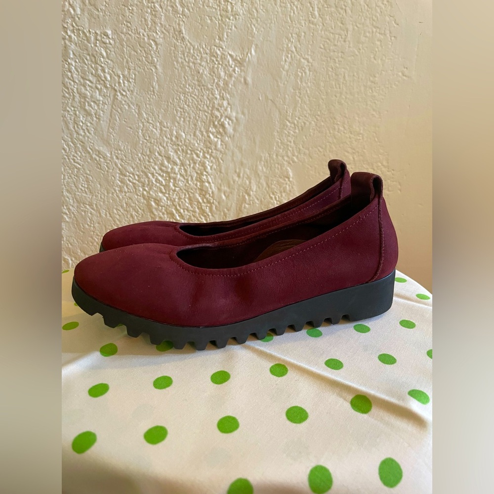 Aetrex Brianna Ballet Flats Burgundy Comfort Shoes 6.5